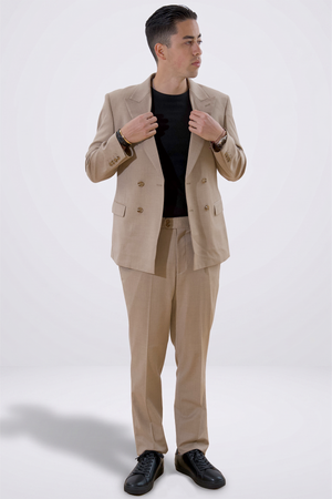 Klassischer Blazer – Beige Melange