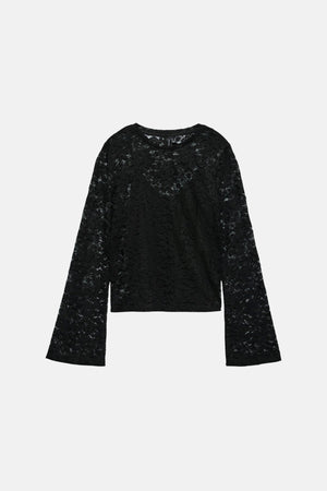 Kanya O -Neck Short Top - Schwarz