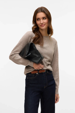 Doffy O-Ausschnitt-Bluse – Moon Rock Melange