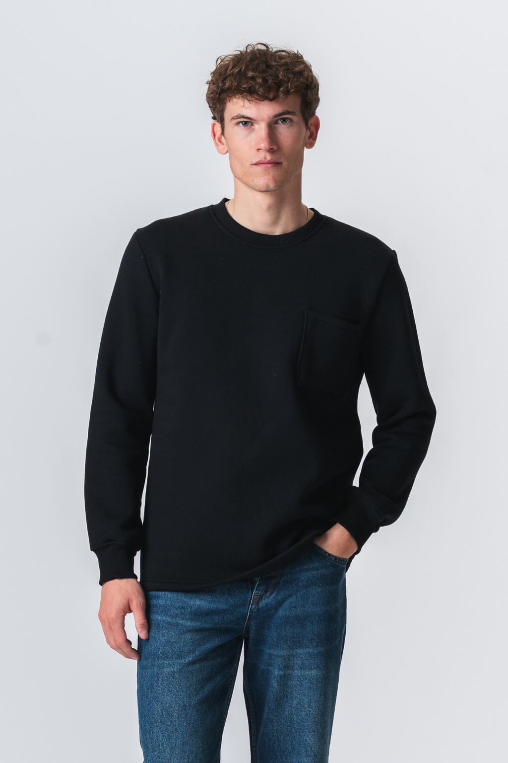 Taschen -Sweatshirt Regular Fit - Schwarz