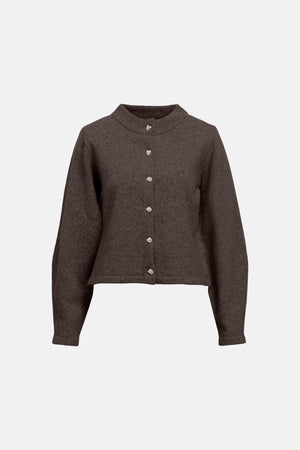 Zari -Strick -Strickjacke - Seehundbrauner Melange