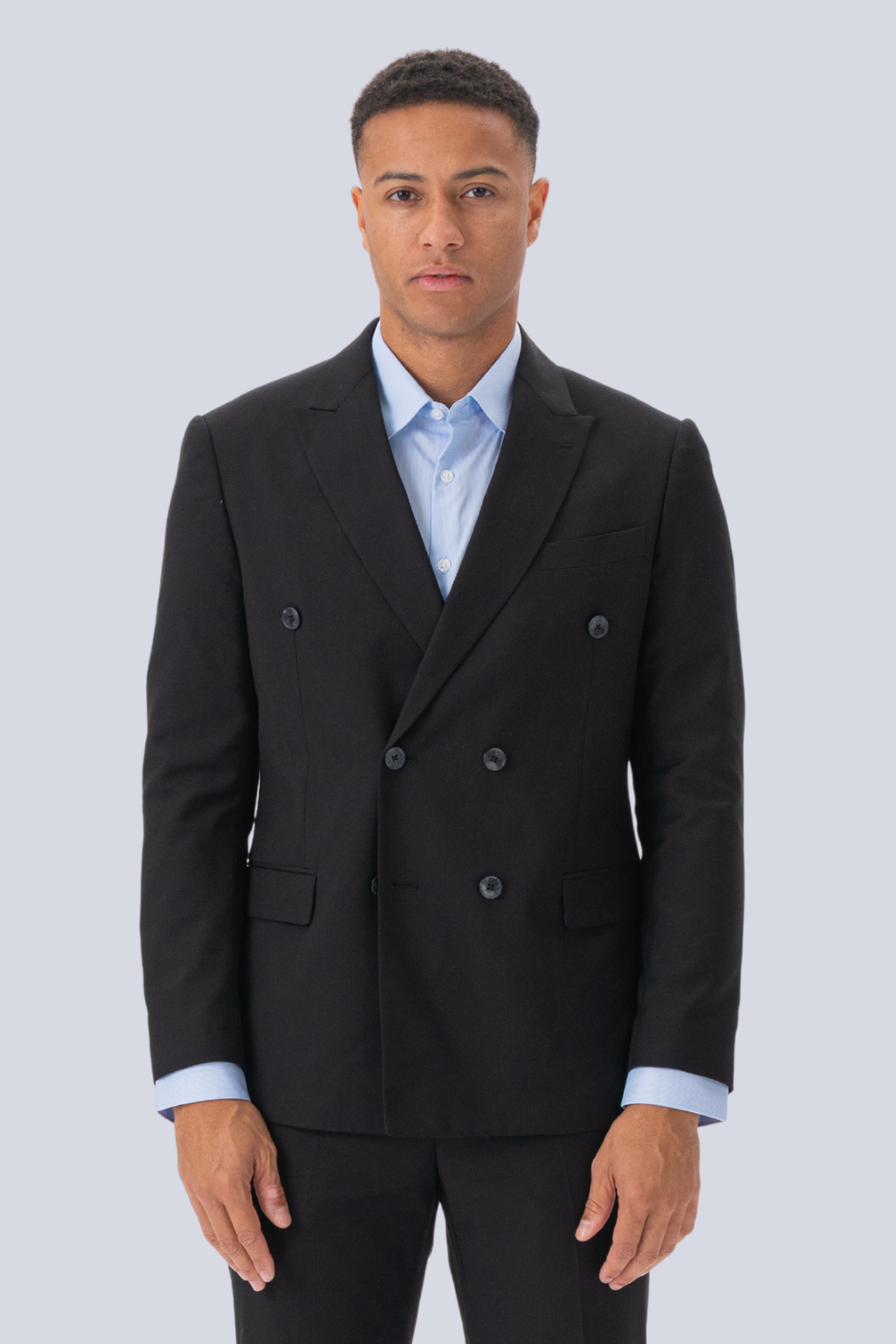 Premium Double Breasted Blazer - Schwarz