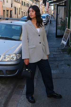 Claire Oversized Blazer - hellgrau