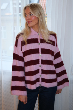 Josie Polo Knit – Rosa/Burgund