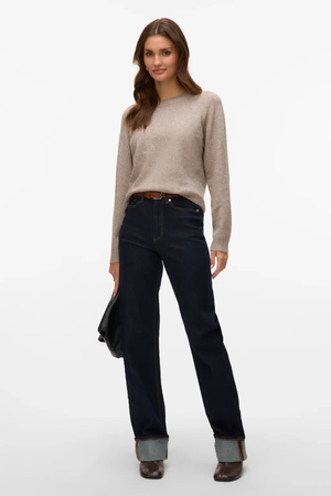 Doffy O-Ausschnitt-Bluse – Moon Rock Melange