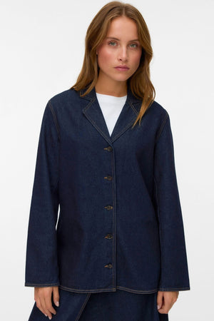 Kanika Denim Blazer -Hemd - dunkelblauer Denim