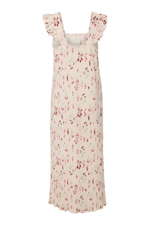 Volantkleid mit Flora-Trägern – Blütenblattrosa