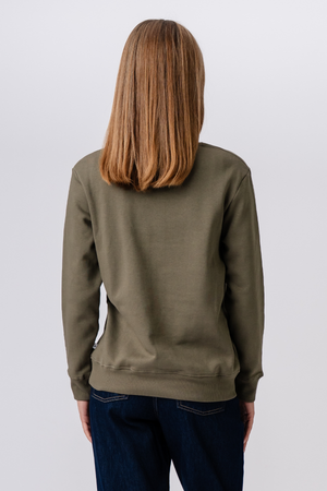 Sweatshirt mit Rundhalsausschnitt – Armeegrün