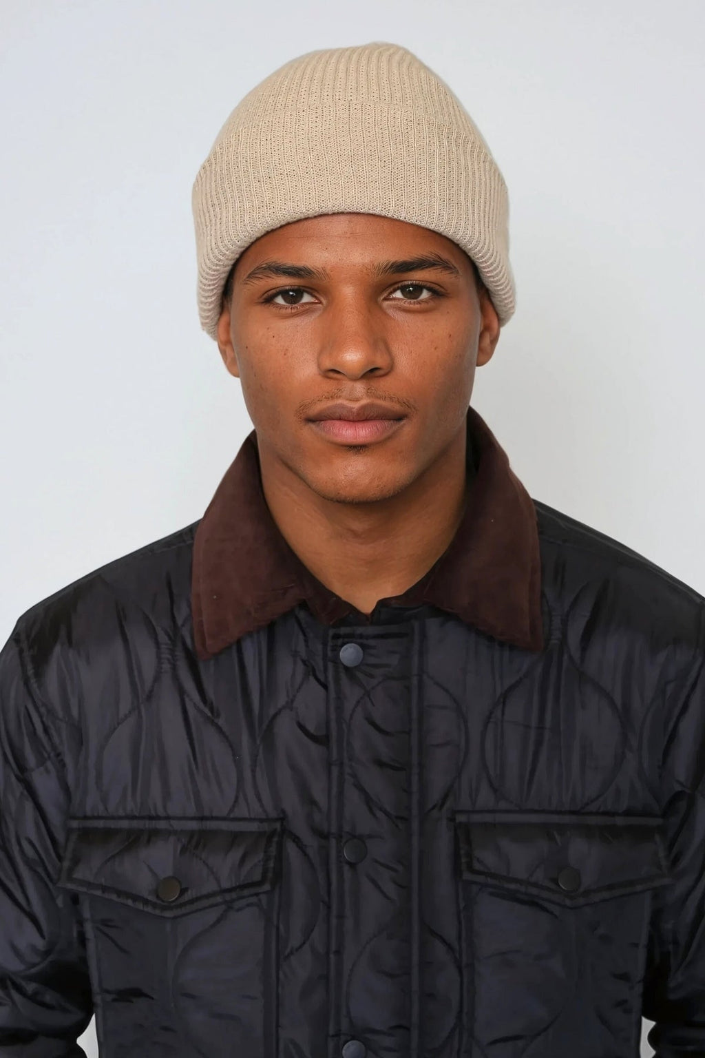 Strickbeanie - Beige
