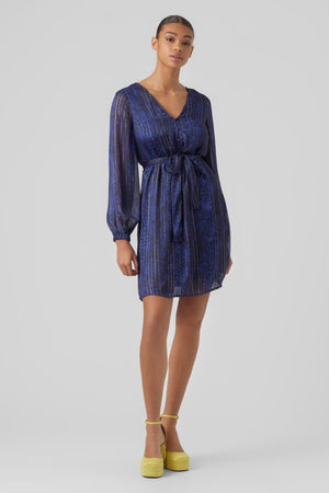 Nala V -Ausschnitt Kjole - Sodalitblau