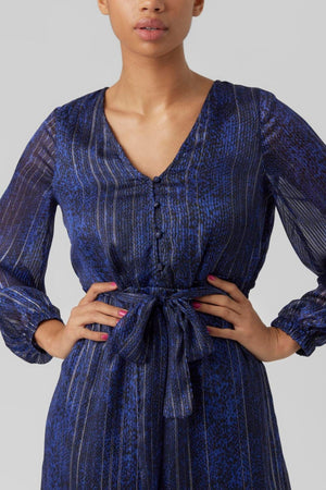 Nala V -Ausschnitt Kjole - Sodalitblau