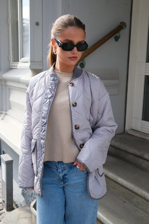 Gesteppte Blockjacke - grau