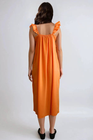 Zora Midi Kleid - Sonne Orange