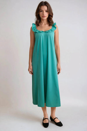 Zora Midi Kleid - Marinegrün