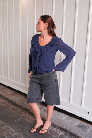 Alba-Bluse – Marineblau