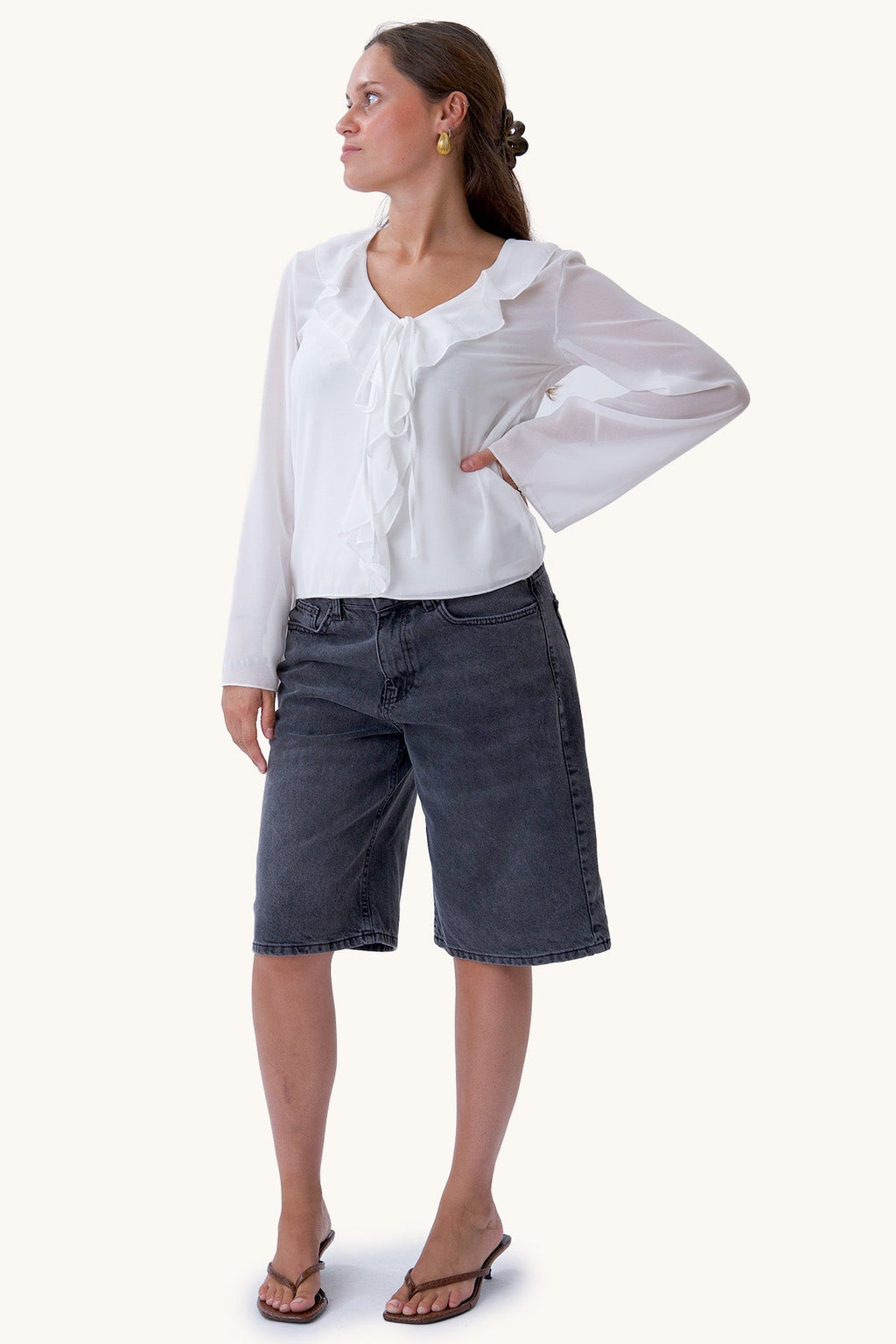 Alba-Bluse – gebrochenes Weiß