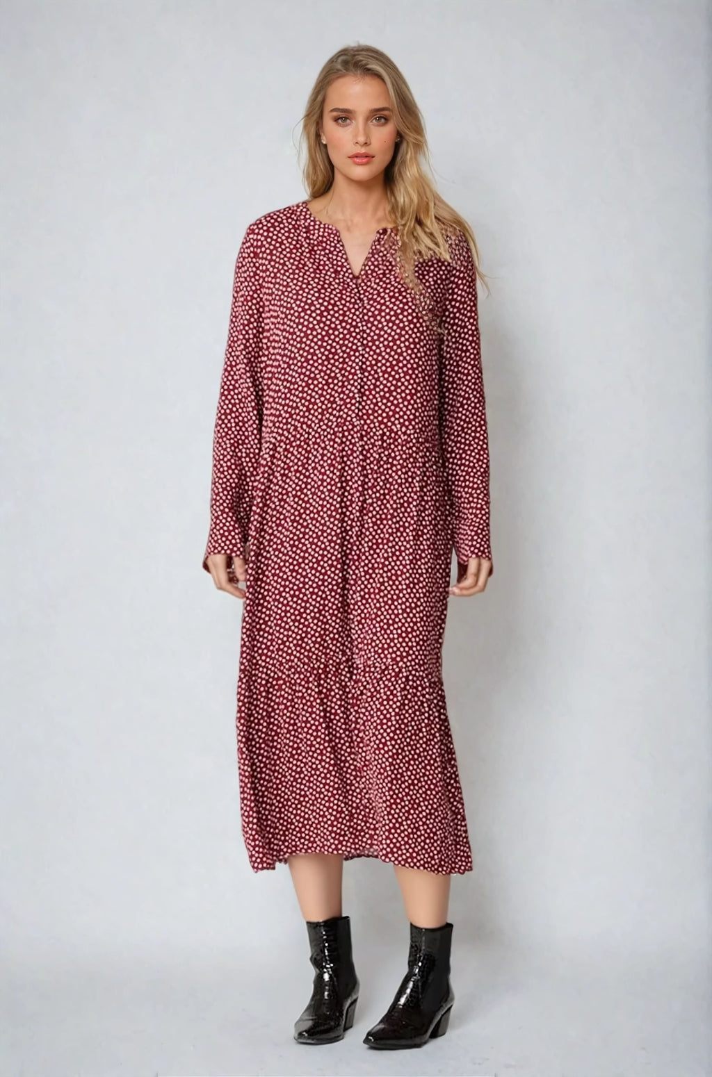 Anna Longärmedose Kleid - gesundete Tomate