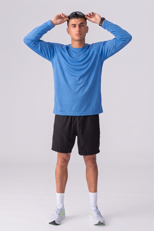 Langarmes Trainingst-Shirt-Blau