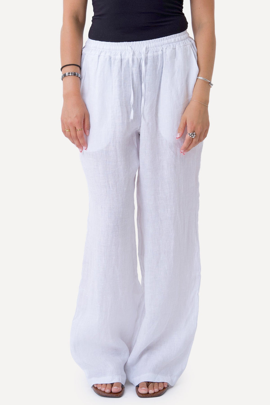 Astrid Leinen Pants - Weiß