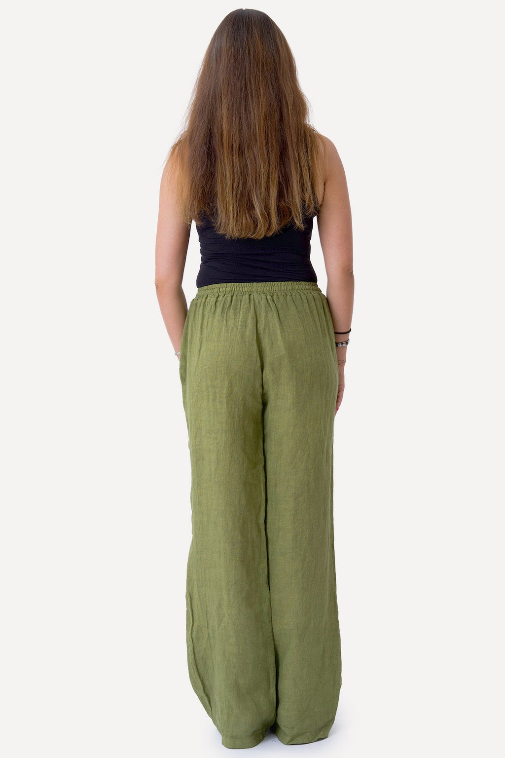 Astrid Leinen Pants - Olive