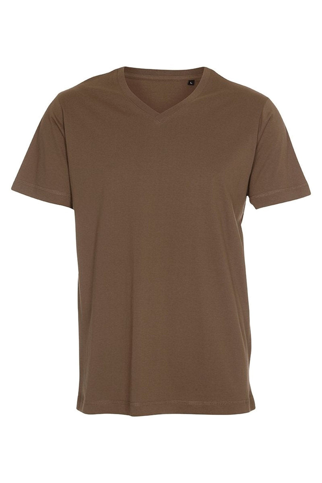 Basic T-Shirt mit V-Ausschnitt – Oliv