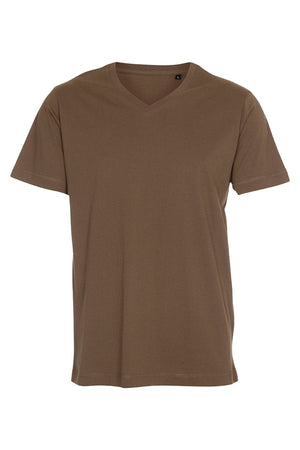 Basic T-Shirt mit V-Ausschnitt – Oliv
