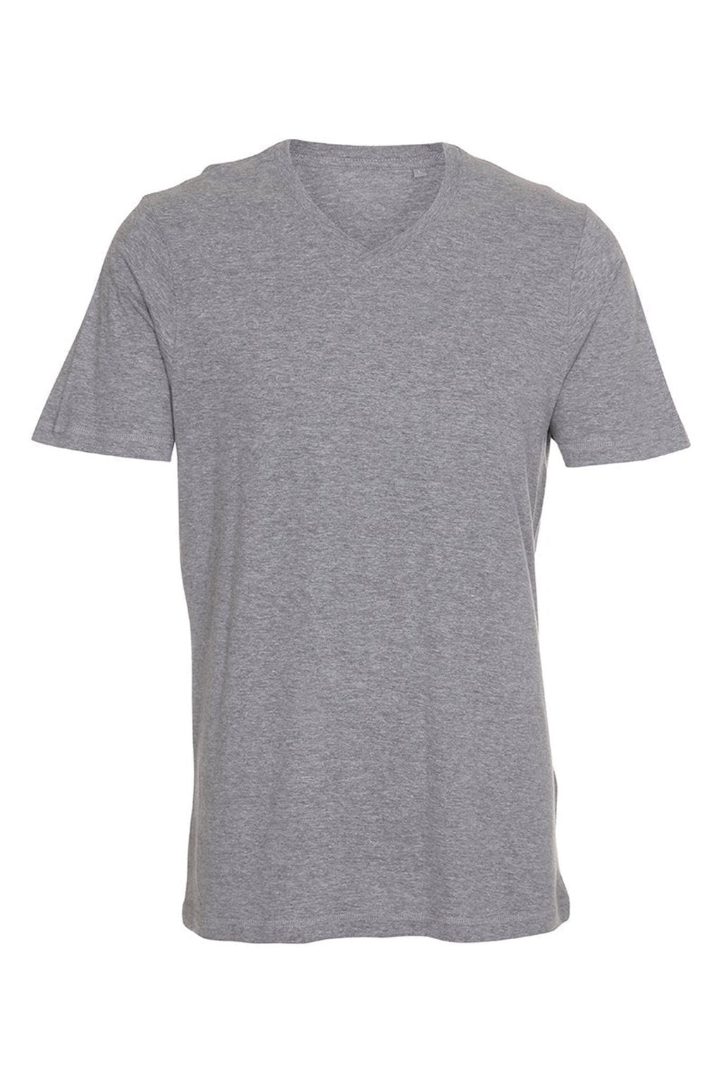 Basic T-Shirt mit V-Ausschnitt – Oxford Grey