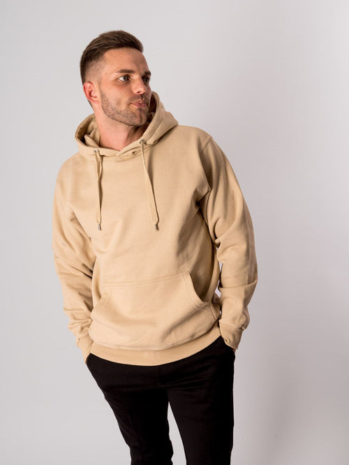 Basic Hoodie - Khaki - TeeShoppen - Sand/Beige