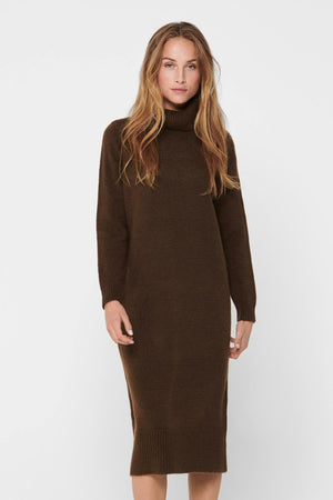Brandie Roll Neck Dress - Chicorée Kaffee