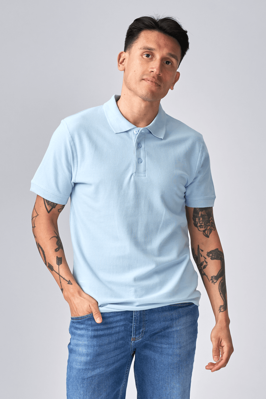 Basic Polo - hellblau