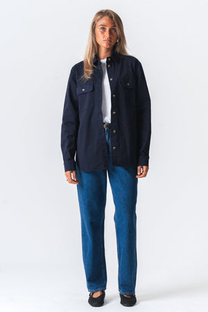 Amber Twill-Hemd – Marineblau