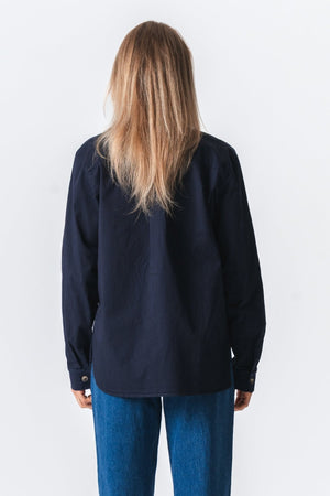 Amber Twill-Hemd – Marineblau