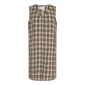 Dana V -Neck -Kleid - schwarzer Sand kariert