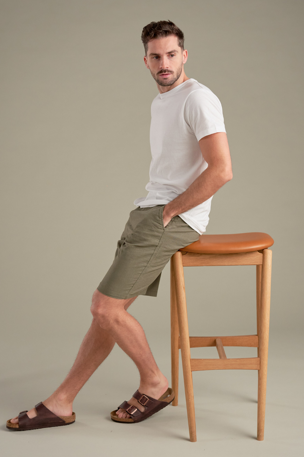 Leinen Shorts - Armee