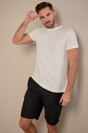 Leinen Shorts - Schwarz