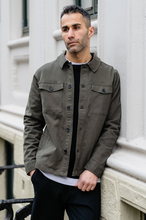 Twill Overshirt - dunkle Olive