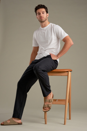 Leinen Pants - Schwarz