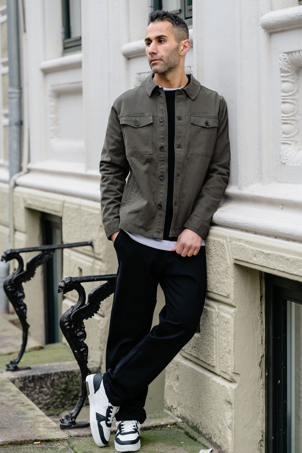 Twill Overshirt - dunkle Olive