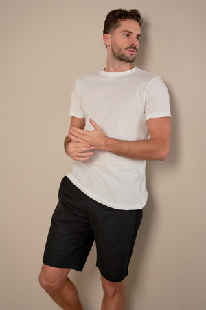 Leinen Shorts - Schwarz