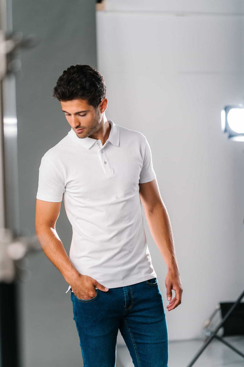 Muscle Poloshirt - weiß