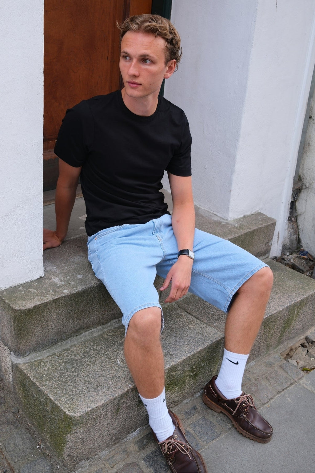 Denim Shorts Locker - hellblau