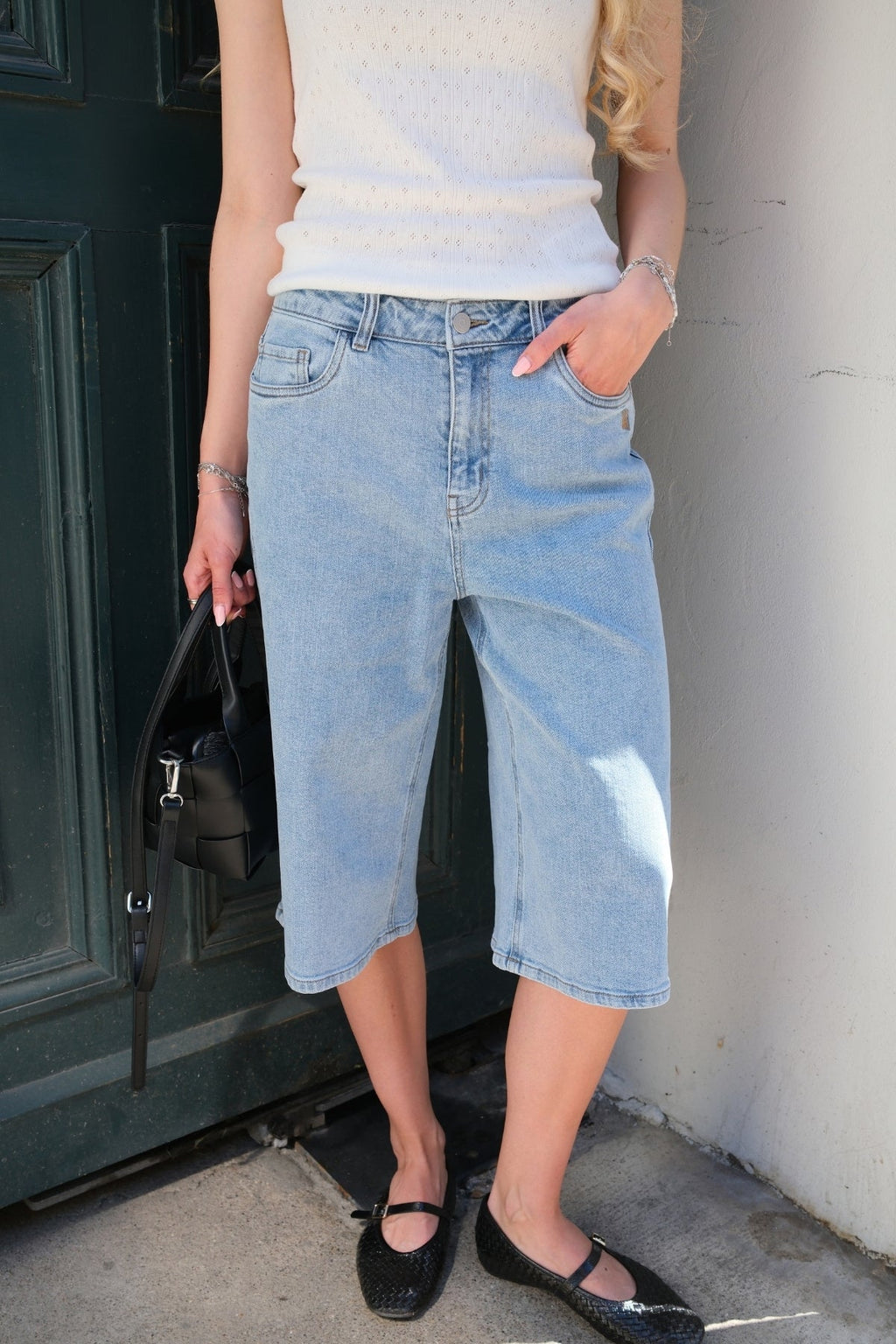 Isra Bermuda Shorts - mittelblauer Denim