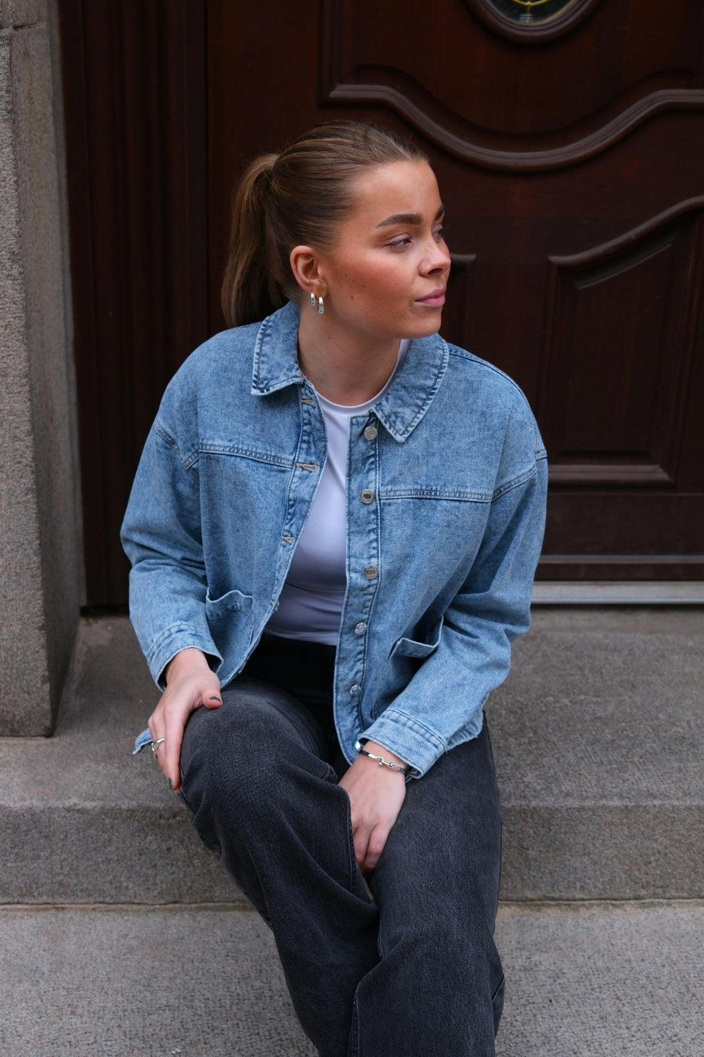 Jamie Denim Shacket - Hellblauer Denim