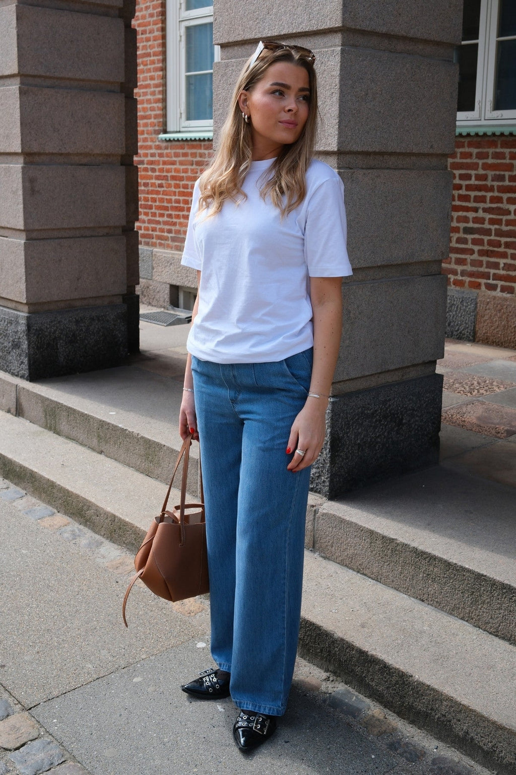 Rahmen Lisa breit Pants - Hellblauer Denim