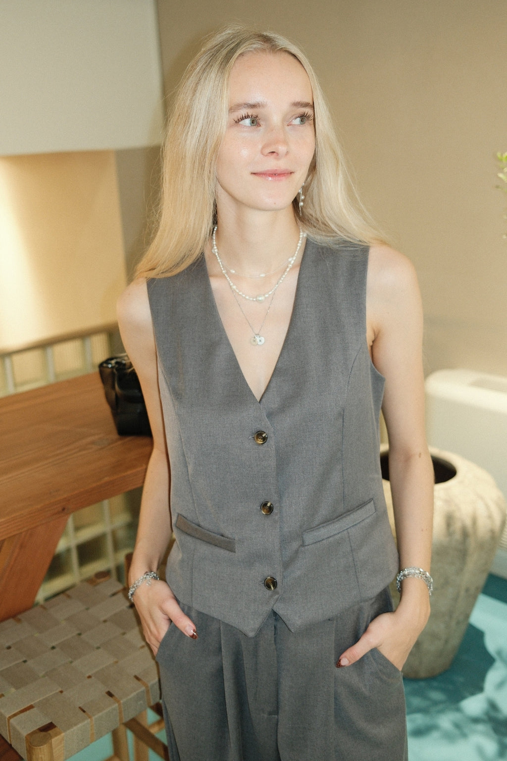 Nadia Vest und pants (Dunkelgrau) - Paketangebot