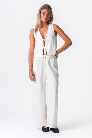 Leinenweste - aus Weiß