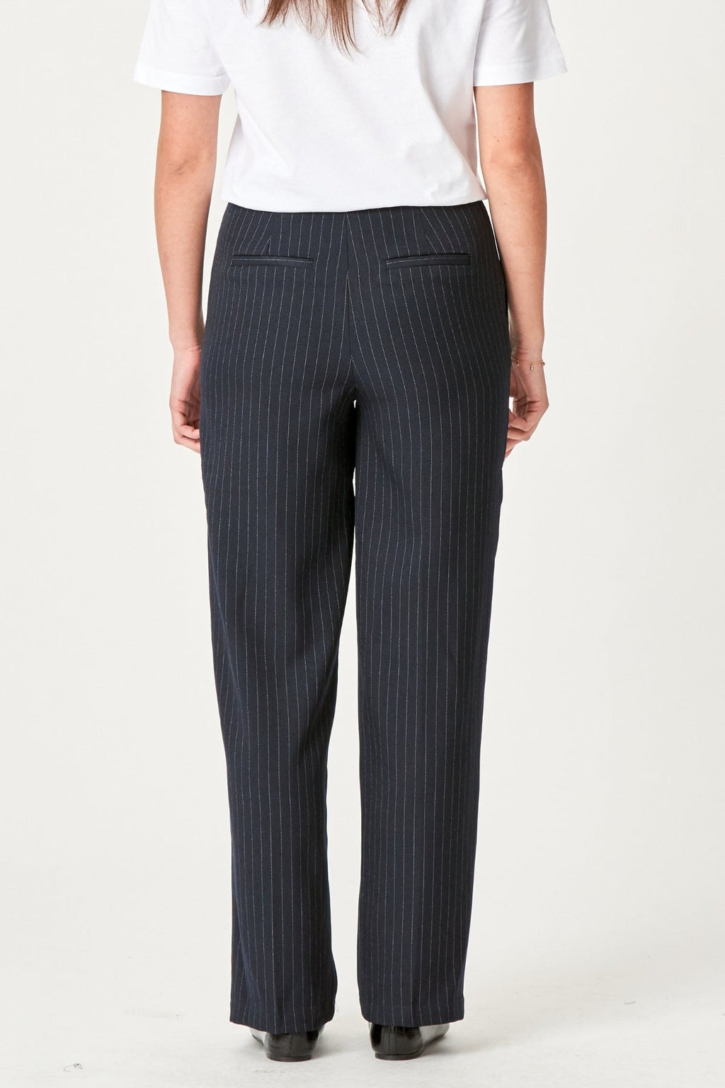 Klassischer Anzug Pants - Navy Nadelstreifen