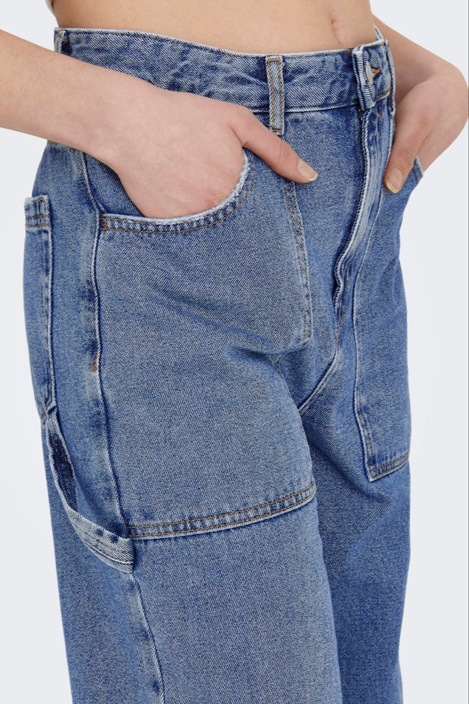 Kirsi breite Jeans - mittelblauer Denim