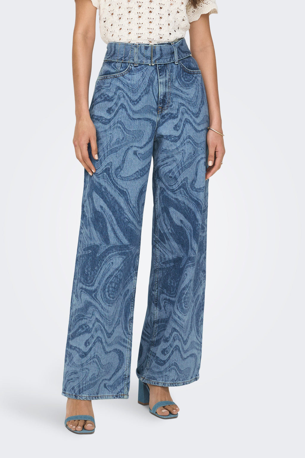 Esther Hope Print - mittelblauer Denim
