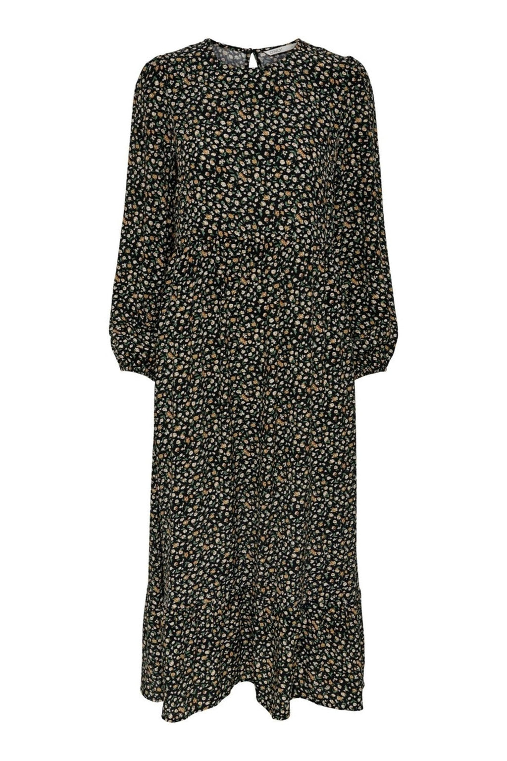 Amalie Midi Kleid - Schwarz / Orange